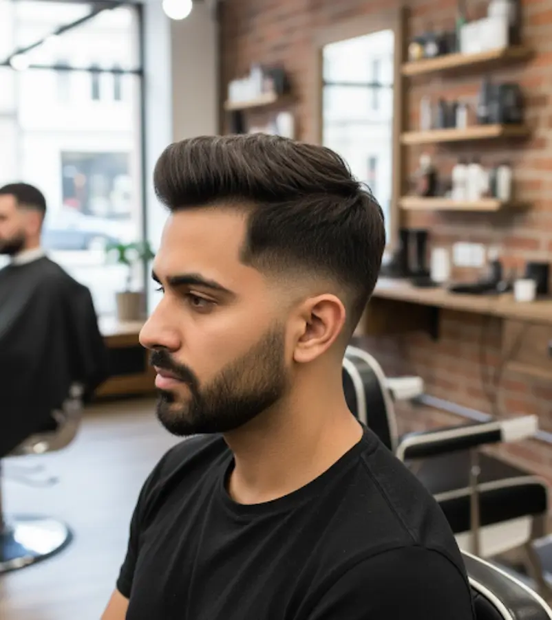 Κλασικό κούρεμα με καθαρό σχήμα και ισορροπία.